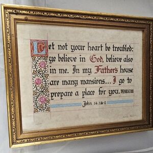 Framed Religious Calligraphy Art. Signed And Numbered